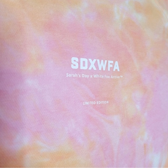 Sarah’s Day x White Fox Active Pink & Orange Cali Tie Dye Sweater Sweatshirt -S - Picture 10 of 12